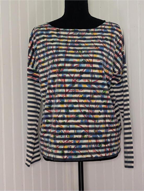 J. Crew Tops - Michael De Feo for J.Crew Striped Long Sleeve Slouchy Cotton Top Size S